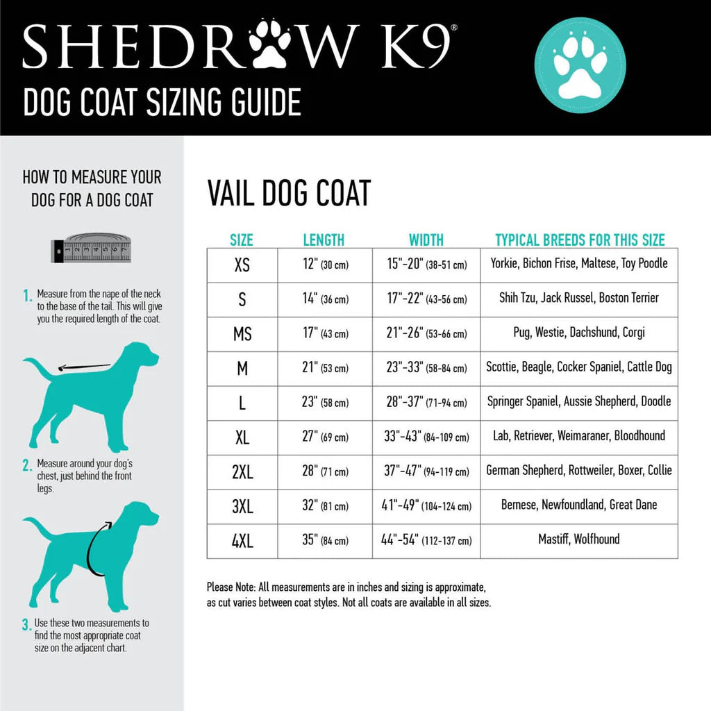 Shedrow K9 - Vail Dog Coat